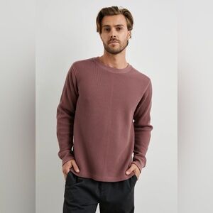 Rails Wade Thermal Waffle Knit Long Sleeve Top Sweater Large Heavyweight $128